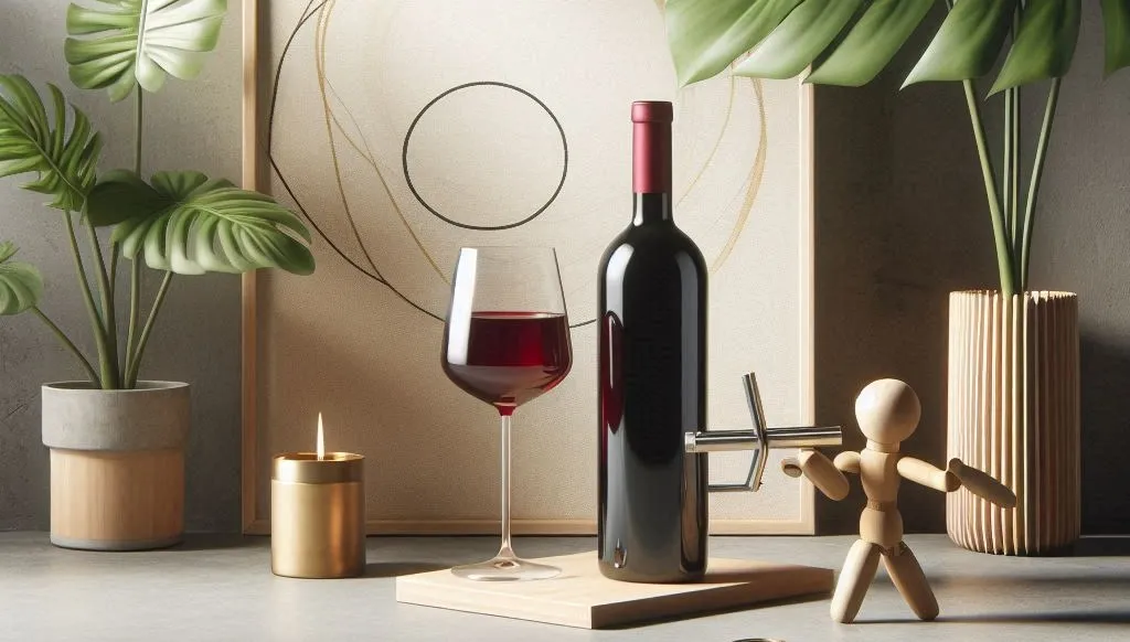 Decorative image of a wine bottle with the QR code